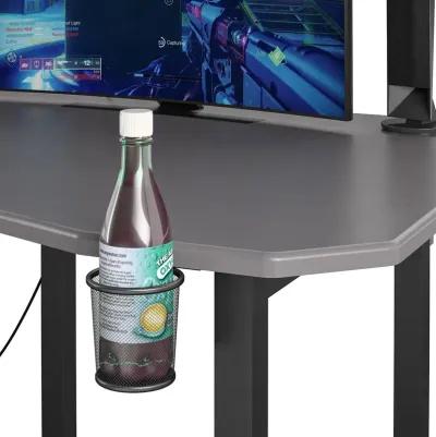 Quest Curved Gaming Desk Workstation with CPU Stand