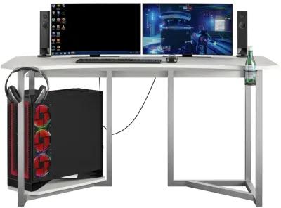 Quest Curved Gaming Desk Workstation with CPU Stand