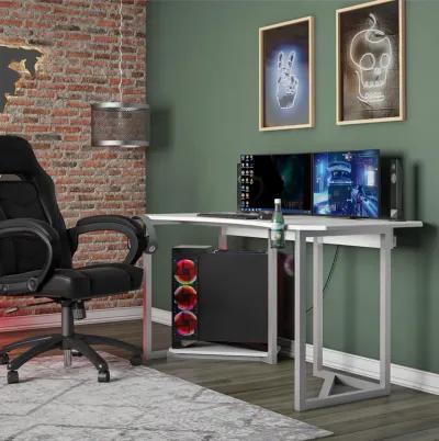 Quest Curved Gaming Desk Workstation with CPU Stand