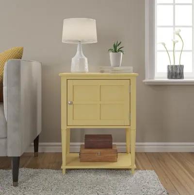 Fairmont Accent Table with 3 Shelves and Mullioned Frame Door