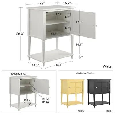 Fairmont Accent Table with 3 Shelves and Mullioned Frame Door