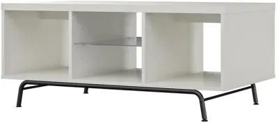 Melbourne Coffee Table with Glass Shelf and 2 Open Compartments