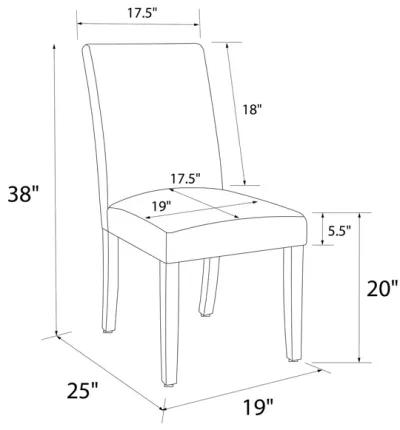 Parsons Linen Upholstered Chairs with Pine Legs, Set of 2