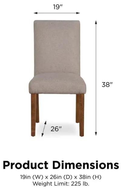 Parsons Linen Upholstered Chairs with Pine Legs, Set of 2