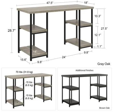 Elmwood Double Pedestal Computer Desk with 4 Side Shelves