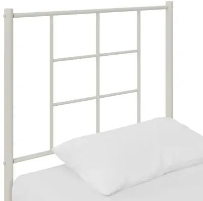 Praxis Geometric Accented Metal Headboard with Classic Matte Finish