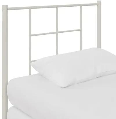 Praxis Geometric Accented Metal Headboard with Classic Matte Finish