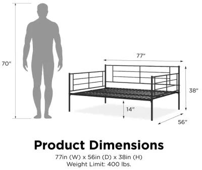 Praxis Metal Daybed with Steel Frame and Slats