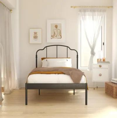 Camie Metal Bed with Adjustable Height Base and Vintage Headboard