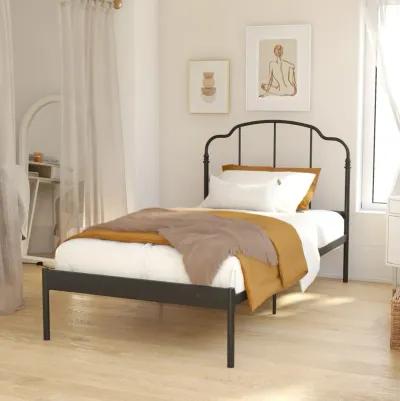 Camie Metal Bed with Adjustable Height Base and Vintage Headboard