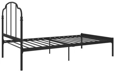 Camie Metal Bed with Adjustable Height Base and Vintage Headboard