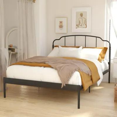 Camie Metal Bed with Adjustable Height Base and Vintage Headboard