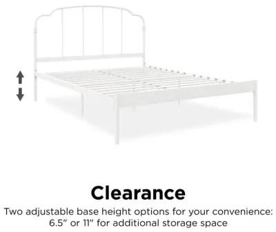 Camie Metal Bed with Adjustable Height Base and Vintage Headboard