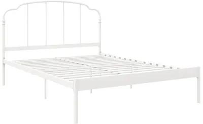 Camie Metal Bed with Adjustable Height Base and Vintage Headboard