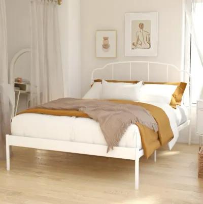 Camie Metal Bed with Adjustable Height Base and Vintage Headboard