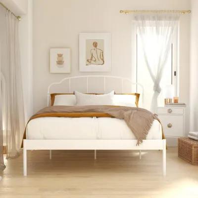 Camie Metal Bed with Adjustable Height Base and Vintage Headboard