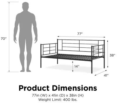 Praxis Metal Daybed with Steel Frame and Slats