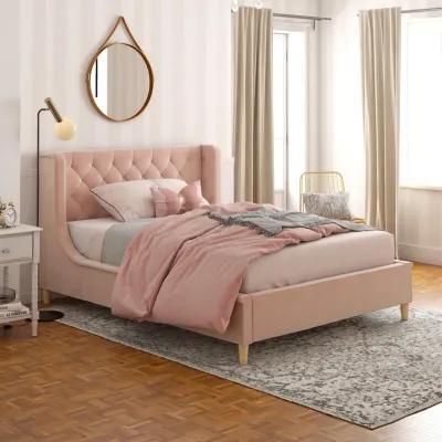 Monarch Hill Ambrosia Upholstered Bed with Diamond Tufted Headboard