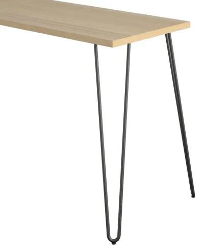 Haven Retro Computer L Desk with Riser and Metal Hairpin Legs