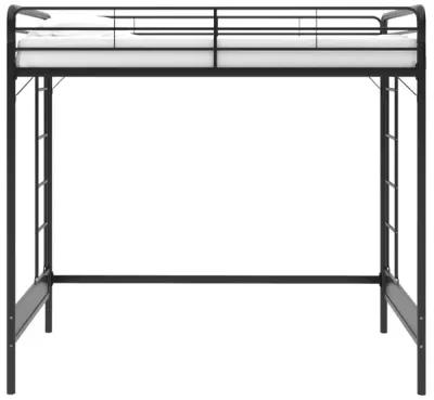 Colten Raised Loft Bed with Metal Frame and Bottom Nook