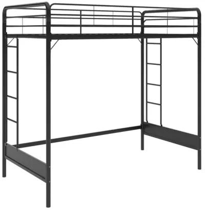 Colten Raised Loft Bed with Metal Frame and Bottom Nook