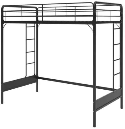 Colten Raised Loft Bed with Metal Frame and Bottom Nook