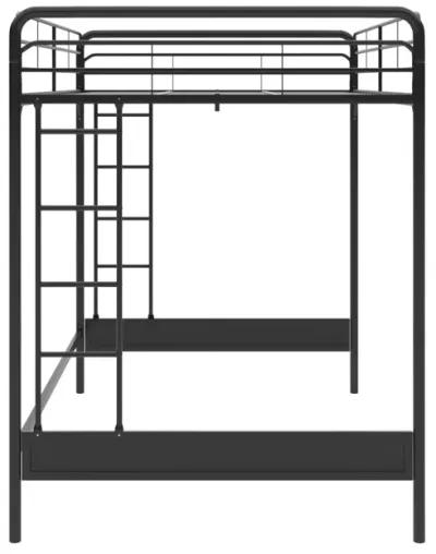 Colten Raised Loft Bed with Metal Frame and Bottom Nook