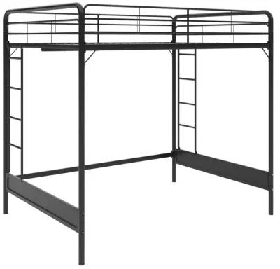 Colten Raised Loft Bed with Metal Frame and Bottom Nook