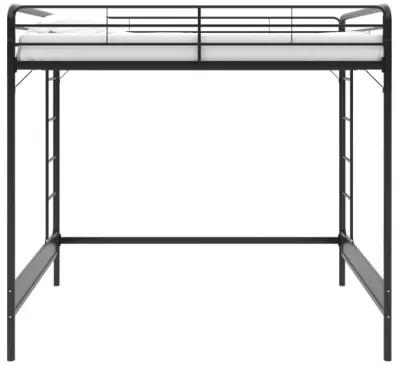 Colten Raised Loft Bed with Metal Frame and Bottom Nook