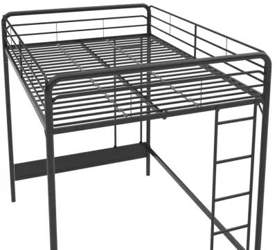 Colten Raised Loft Bed with Metal Frame and Bottom Nook