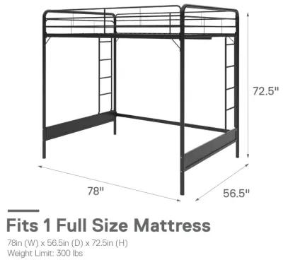 Colten Raised Loft Bed with Metal Frame and Bottom Nook