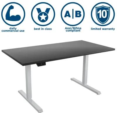 Sit and Stand 48 Inch Adjustable Height Pro-Desk with LED Control Panel