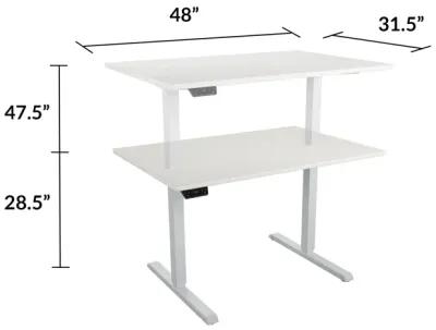 Sit and Stand 48 Inch Adjustable Height Pro-Desk with LED Control Panel