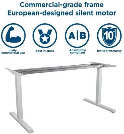 Sit and Stand 60 Inch Adjustable Height Pro-Desk with LED Control Panel