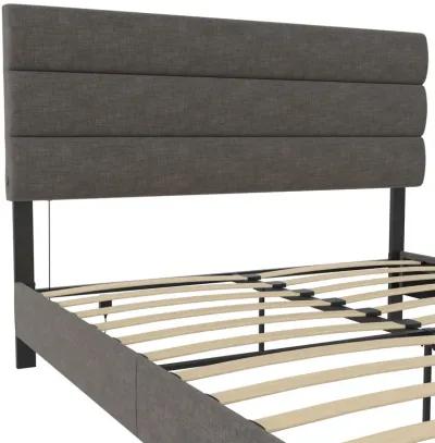 Paloma Upholstered Bed with Tufted Headboard and USB Port