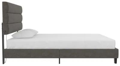 Paloma Upholstered Bed with Tufted Headboard and USB Port