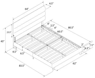 Paloma Upholstered Bed with Tufted Headboard and USB Port