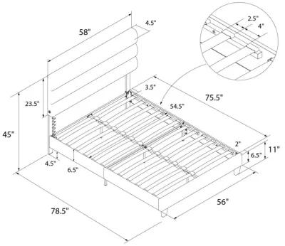 Paloma Upholstered Bed with Tufted Headboard and USB Port