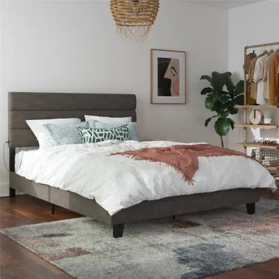 Paloma Upholstered Bed with Tufted Headboard and USB Port