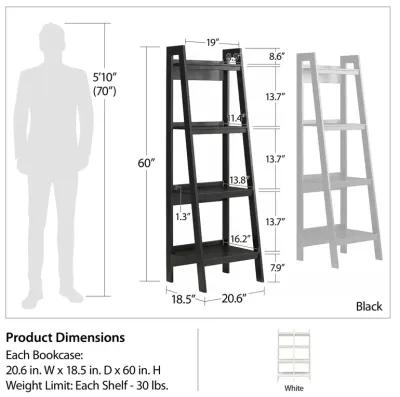 Lawrence 4 Shelf Ladder Bookcase Bundle, Set of 2