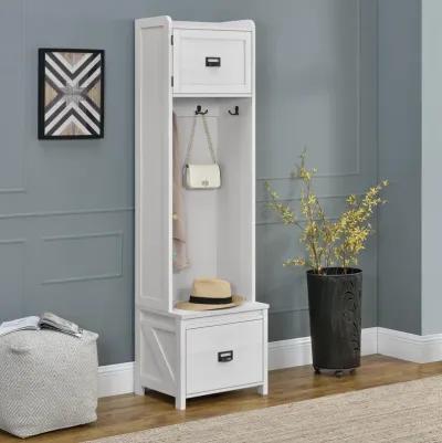 Farmington Rustic Farmhouse Entryway Hall Tree with Storage Bench