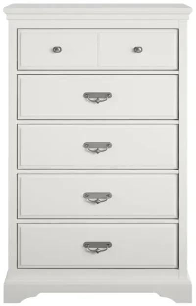 Bristol Traditional 5 Drawer Dresser with Elegant Moldings and Pewter Pulls