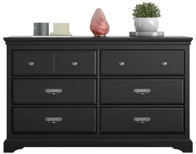 Bristol Traditional 6 Drawer Dresser with Elegant Moldings and Pewter Pulls