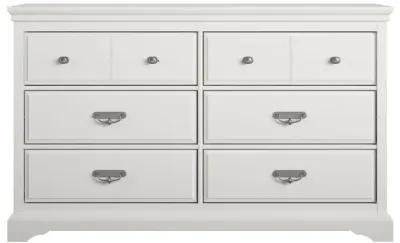 Bristol Traditional 6 Drawer Dresser with Elegant Moldings and Pewter Pulls