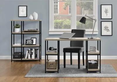 Elmwood Double Pedestal Computer Desk with 4 Side Shelves