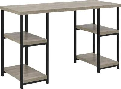 Elmwood Double Pedestal Computer Desk with 4 Side Shelves