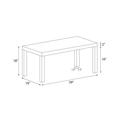 Parsons Hollow Core Coffee Table with Large Top