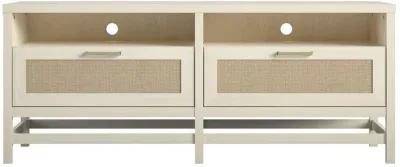 Lennon TV Stand for TVs up to 60 Inch with Faux Rattan and 2 Large Drawers