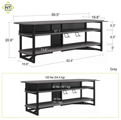 Quest Two-Tier Gaming TV Stand for TVs up to 65 Inches with Controller Holder