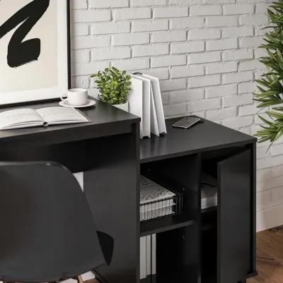 Ravelston Computer Desk and Cabinet Combo with Wireless Charging Port